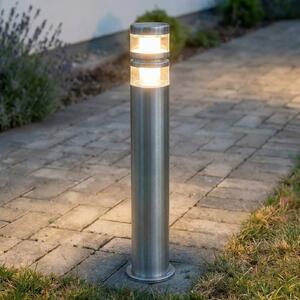 Lindby LED osvětlení cesty Lanea, 60 cm, šedá, nerezová ocel, IP44, Hliník / šedá / zinek, Nerezová ocel, Moderní