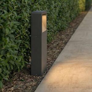Lucande LED stojací lampa Leya, 35 cm, antracit, kov, IP54, Černá, Hliník, Moderní