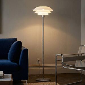 Dyberg Larsen DL31 stojací lampa sklo chrom, Bílá / opál, Obývací pokoj / jídelna, Sklo, Skandinávský