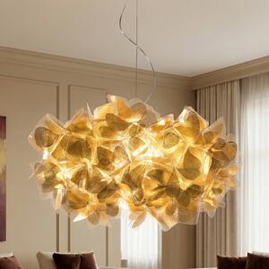 Slamp Závěsná lampa Clizia Mama Non Mama, Ø53cm, zlatá/čirá, stmívatelný, Mosaz / zlato, Obývací pokoj / jídelna, Plast, Design