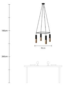 Creative cables Lustr cage Tub-E14 s dvojitým stínidlem a se 4 žárovkami Barva: Černá-matný bronz