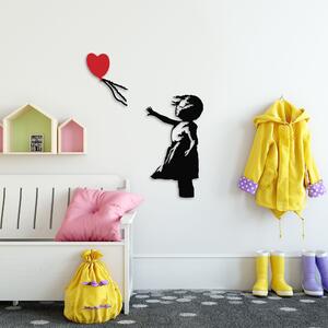 Wallity Nástěnná kovová dekorace Banksy 13 černá/červená