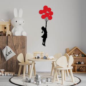 Wallity Nástěnná kovová dekorace Banksy červená/černá