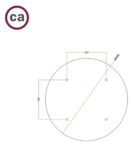 Creative cables Bodové svítidlo kruhové, 4 zdroje se stínidly Tub-E14, baldachýn kruh Rose-one XXL Barva: Černá