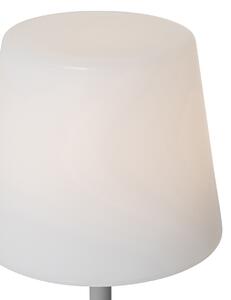 Stolní lampa šedá dobíjecí vč. LED a stmívače IP54 - Jude