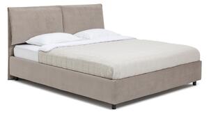Čalouněná dvoulůžková postel taupe s úložným prostorem s roštem 160x200 cm Myra Pillow – Bonami Selection