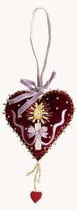Sada ručně vyrobených vánočních ozdob Heart Candle, 2 díly