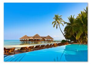 Foto obraz fotografie na skle Bazén na Maledivách osh-84412154