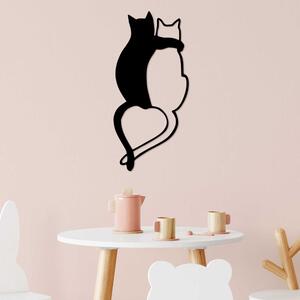 Wallity Nástěnná kovová dekorace Love Cats 478 černá