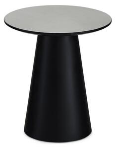 Konferenční stolek ve světle šedé a černé barvě s deskou v dekoru mramoru ø 45 cm Tango – Furnhouse