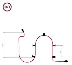 Creative cables Hotový světelný řetěz LUMET 7,5 m je sestavený z 5 černých objímek, háčku a zástrčky Barva kabelu: Žlutá - CM10
