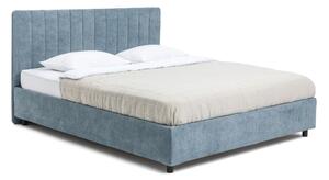 Modrá čalouněná dvoulůžková postel s úložným prostorem s roštem 180x200 cm Myra Slim Line – Bonami Selection