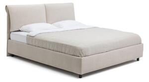Béžová čalouněná dvoulůžková postel s úložným prostorem s roštem 160x200 cm Myra Pillow – Bonami Selection