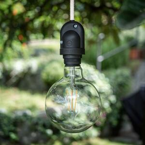 Creative cables EIVA závěsná lampa do exteriéru pro stínidlo, 1,5m textilního kabelu, silikonový baldachýn a objímka, IP65 voděodolná Barva: Světle zelená