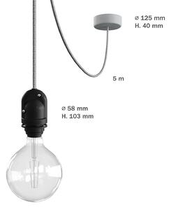 Creative cables EIVA závěsná lampa do exteriéru pro stínidlo, 5m textilního kabelu, silikonový baldachýn a objímka, IP65 voděodolná Barva: Bílá