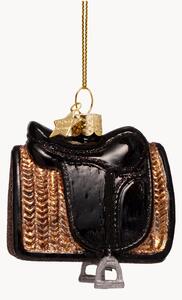 Ručně foukaná vánoční ozdoba Horse Saddle