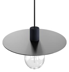Creative cables EIVA elegant závěsná lampa se stínidlem, 5m textilního kabelu, decentralizér, silikonový baldachýn a objímka, IP65 voděodolná Barva: Černá
