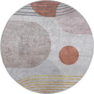 Pratelný kulatý koberec v oranžovo-krémové barvě ø 120 cm Yuvarlak – Vitaus