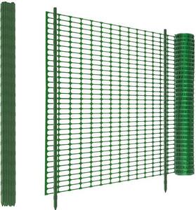 Mobilní oplocení, zelené, rozměry 30 m x 100 cm, včetně 30 sloupků o výšce 115 cm. Plastové oplocení vhodné pro slepice, psy, rybníky, králíky, pro použití v zahradě a venku