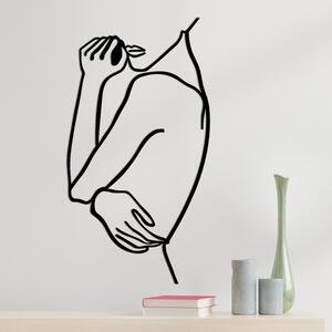 Wallity Nástěnná kovová dekorace Woman 2 černá