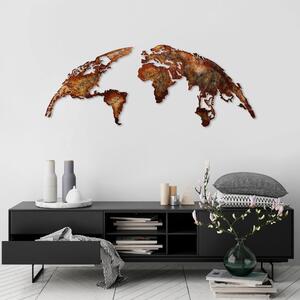 Wallity Nástěnná kovová dekorace World Map Medium 1 vícebarevná
