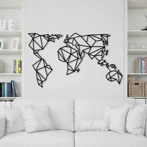 Wallity Nástěnná kovová dekorace World Map Metal Decor 4 černá