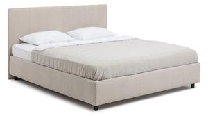 Béžová čalouněná dvoulůžková postel s úložným prostorem s roštem 180x200 cm Myra Slim Line – Bonami Selection