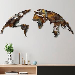 Wallity Nástěnná kovová dekorace World Map Medium 3 vícebarevná
