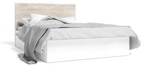Bílá/přírodní dvoulůžková postel v dekoru dubu s úložným prostorem 140x190 cm Sahara – Marckeric
