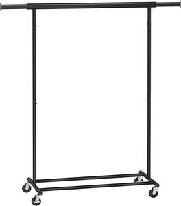Stojan / věšák na oblečení Storefjell na kolečkách - 160x(92–132)x45,4 cm | černý