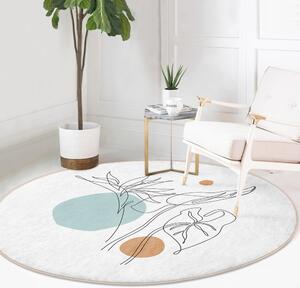 Bílý pratelný kulatý koberec vhodný pro robotické vysavače ø 80 cm Comfort – Mila Home