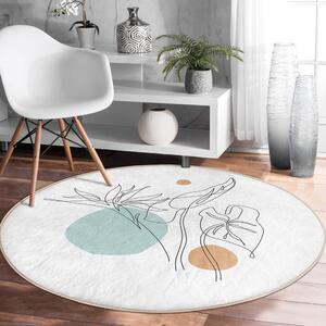 Bílý pratelný kulatý koberec vhodný pro robotické vysavače ø 80 cm Comfort – Mila Home