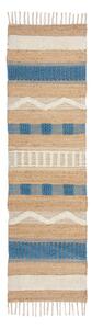 Ručně tkaný běhoun s příměsí juty v modro-přírodní barvě 60x230 cm Medina Jute – Flair Rugs
