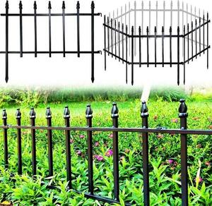 Dekorativní kovové oplocení do zahrady, vhodné jako ohrada pro květinové záhony, bariéra proti zvířatům, ohrada pro psy, barva černá, rozměry 45 cm (výška) * 57 cm (šířka), balení obsahuje 5 kusů