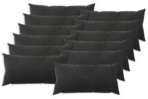 Povlak na polštář 12 pcs HEERLEN Černá 40 x 80 cm Samet