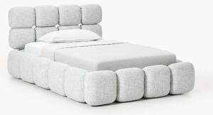 Čalouněná jednolůžková postel z plyšového bouclé Tayla