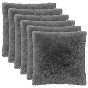 Povlak na polštář 6 pcs HEERLEN Světle šedá 80 x 80 cm