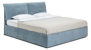 Modrá čalouněná dvoulůžková postel s úložným prostorem s matrací/s roštem 180x200 cm Thessa Pillow – Bonami Selection