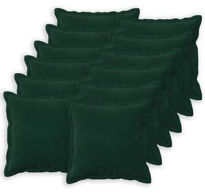 Povlak na polštář 12 pcs HOUTEN Tmavě zelená 50 x 50 cm Samet