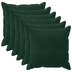 Povlak na polštář 6 pcs HOUTEN Tmavě zelená 80 x 80 cm Samet