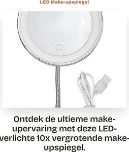LED zrcadlo na líčení – 10x zvětšení – Jasný a zkreslený obraz – Montáž na stůl – Nastavitelná intenzita světla – Vhodné pro domácí použití i na cesty