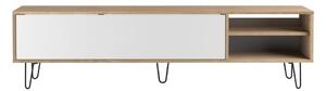 TV stolek v dekoru dubu v bílo-přírodní barvě 165x44 cm Aero – TemaHome