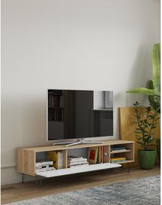 TV stolek v dekoru dubu v bílo-přírodní barvě 165x44 cm Aero – TemaHome