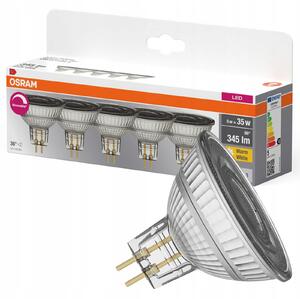 LED žárovka MR16 GU5.3 5W = 35W 2700K CRI90 12V 36° Stmívatelná 5 ks