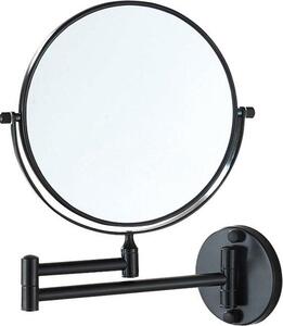 Zrcadlo do make-upu – toaletní zrcadlo – pro nanášení make-upu – nastavitelný úhel – průměr 20 cm – černá barva