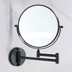 Zrcadlo do make-upu – toaletní zrcadlo – pro nanášení make-upu – nastavitelný úhel – průměr 20 cm – černá barva