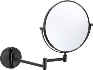Zrcadlo do make-upu – toaletní zrcadlo – pro nanášení make-upu – nastavitelný úhel – průměr 20 cm – černá barva