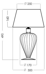 4concepts Luxusní stolní lampa BRISTOL TRANSPARENT BLACK Barva: Béžová