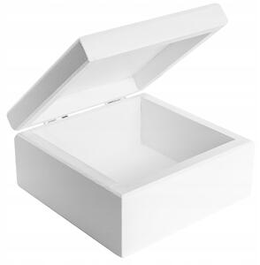 Malá bílá dřevěná krabička na šperky, dárek hodinky, 10x10x5
