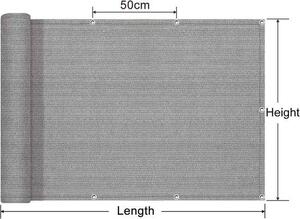 Ochranná textilie pro brány a ploty - clona na balkon pro zajištění soukromí - dekorace pro venkovní prostory - 85% zatemnění - rozměry 40 x 350 cm - šedá barva